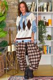 Zeta Otto Argyle Tank Oatmeal